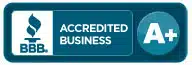 BBB Accredited Business logo with an A+ rating.