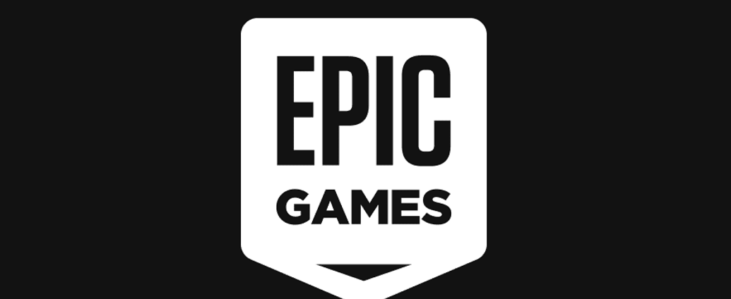 Epic Games Logo, schwarz-weiß, digitale Grafikerstellung, bekanntes Spiele- und Softwareunternehmen, kreative Design-Elemente.