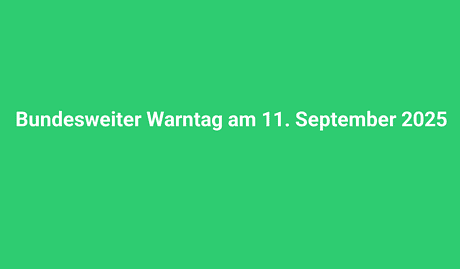Lindweiler Dorfansicht mit grüner Hintergrundgestaltung und Datum des bundesweiten Warntags.