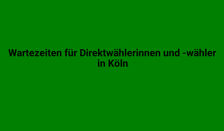 Wartezeiten für Direktwählerinnen und -wähler in Köln, längere Wartezeiten in Wahllokalen während der Landtagswahl.