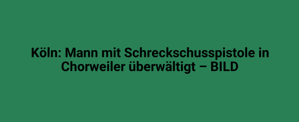 Mann mit Schreckschusspistole in Chorweiler, Köln, rund um seine Überwältigung, Polizei im Einsatz.