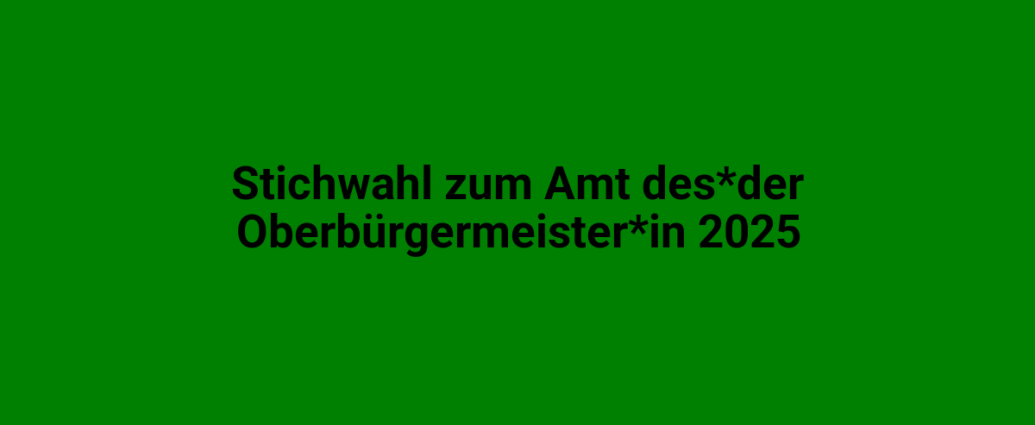 Stichwahl zum Amt des/der Oberbürgermeisters/in 2025 in Lindweiler, NRW, Deutschland.