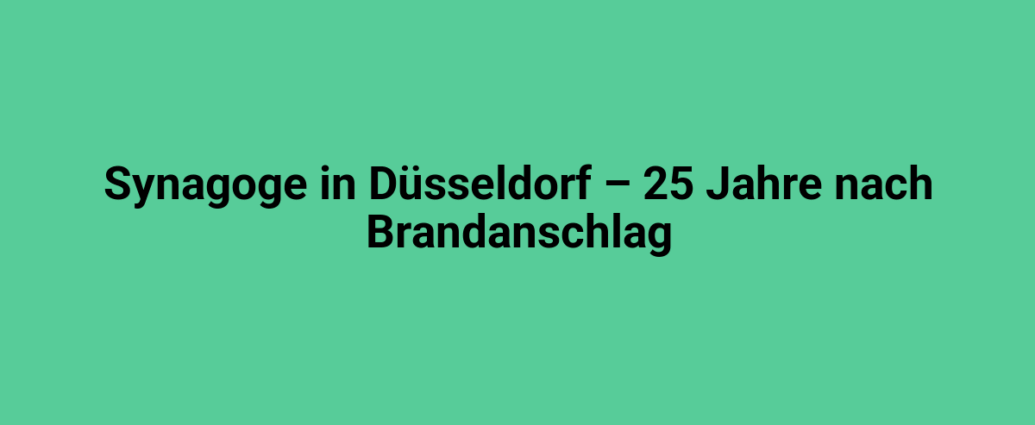 Synagoge in Düsseldorf, Foto von der Zerstörung durch den Brandstiftung vor 25 Jahren.
