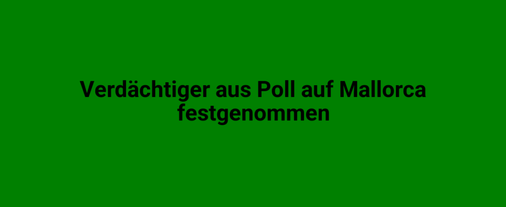 Verdächtiger aus Poll auf Mallorca festgenommen, Polizei, Festnahme, Mallorca, Verbrecher, Kriminalität, Tourismus, Polizeiaktion, Mallorca Polizei.