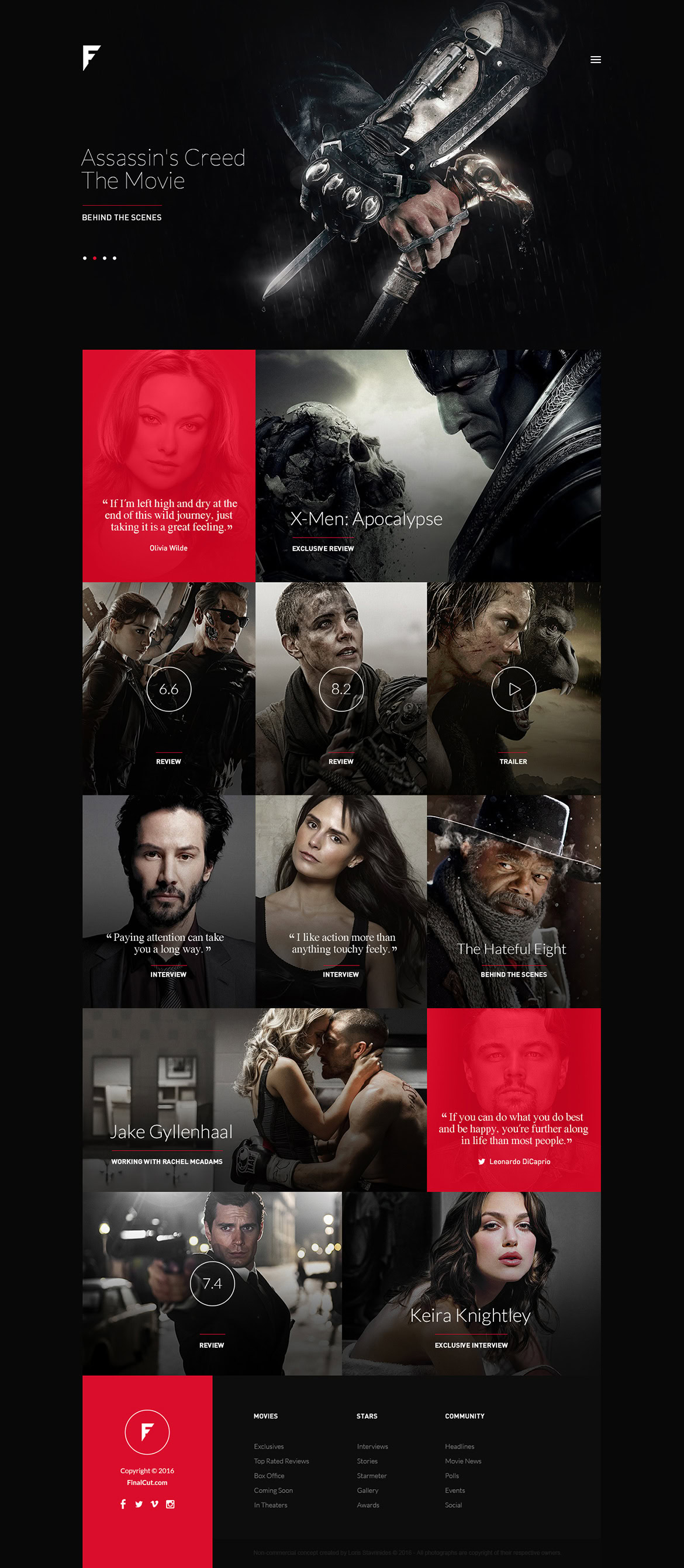 A collage of characters from Assassin's Creed: The Movie, featuring action scenes and close-ups of actors.