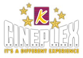 A colourful Cineplex logo with a purple and yellow 