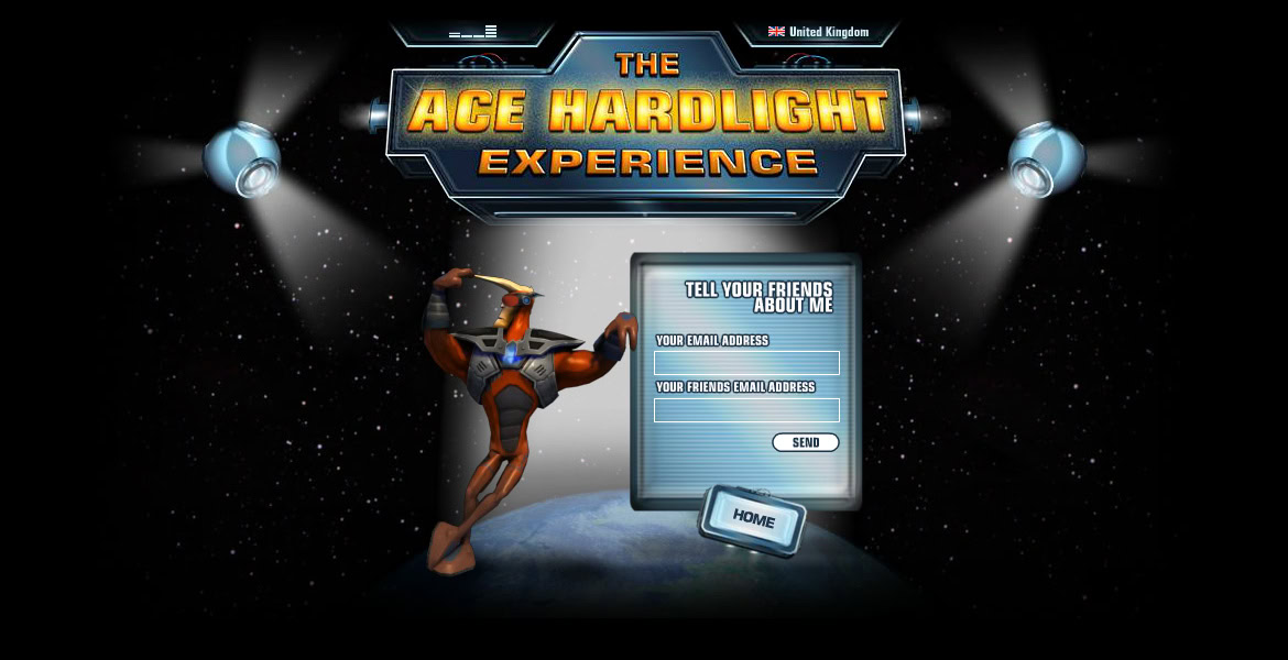A sci-fi themed game interface with a space background, a character in a suit, and a message box for sharing information.