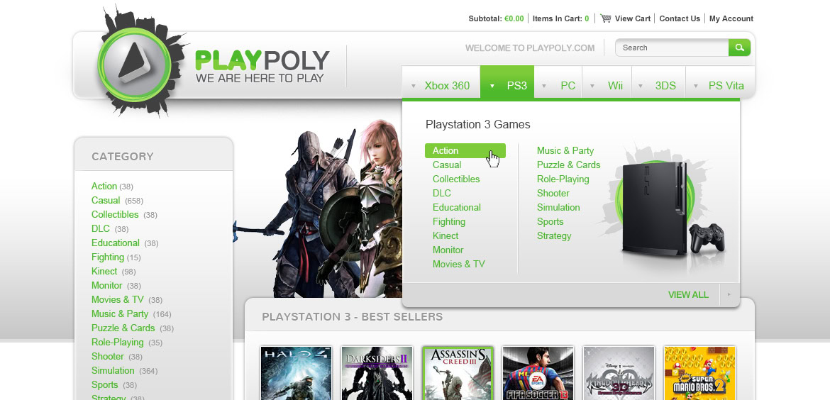 A group of gaming consoles, controllers, and game cases displayed on a website page.