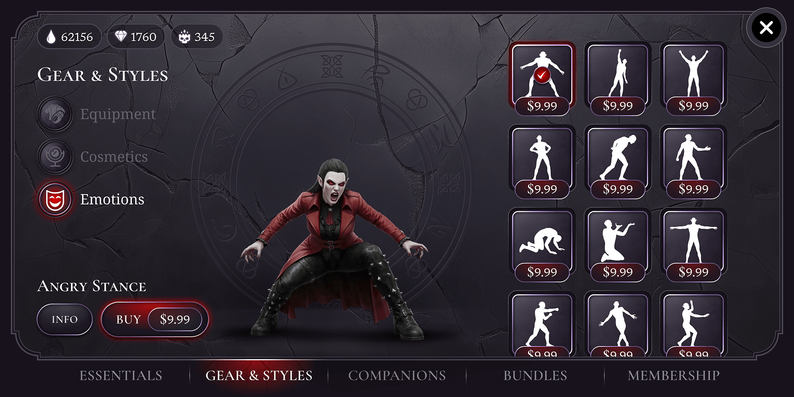 A person dressed in a red and black costume with arms outstretched, surrounded by various silhouette figures in different poses.