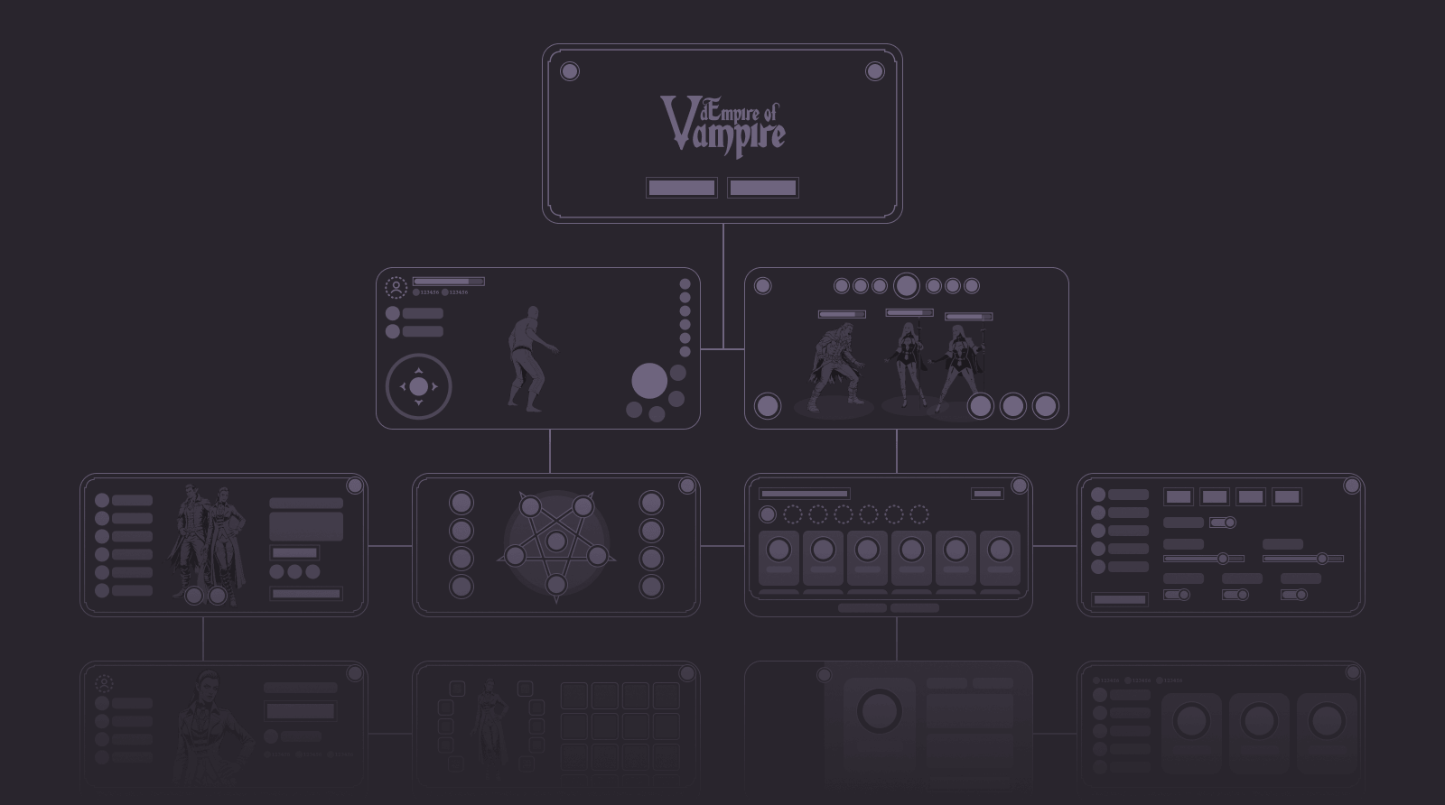 A computer setup with multiple screens displaying a digital interface and animated characters.