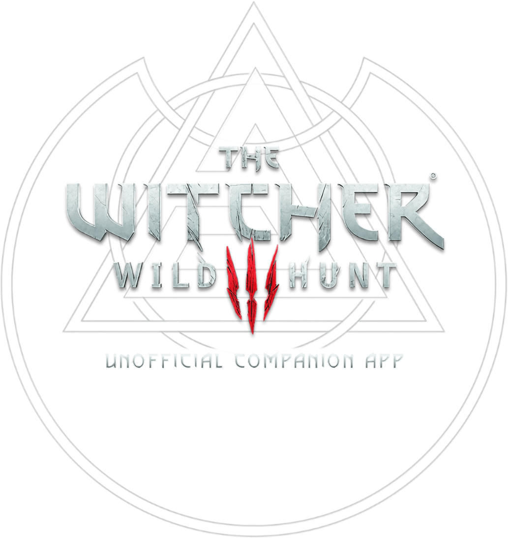 Wild Hunt official companion app logo with game title and subtitle on a black background.