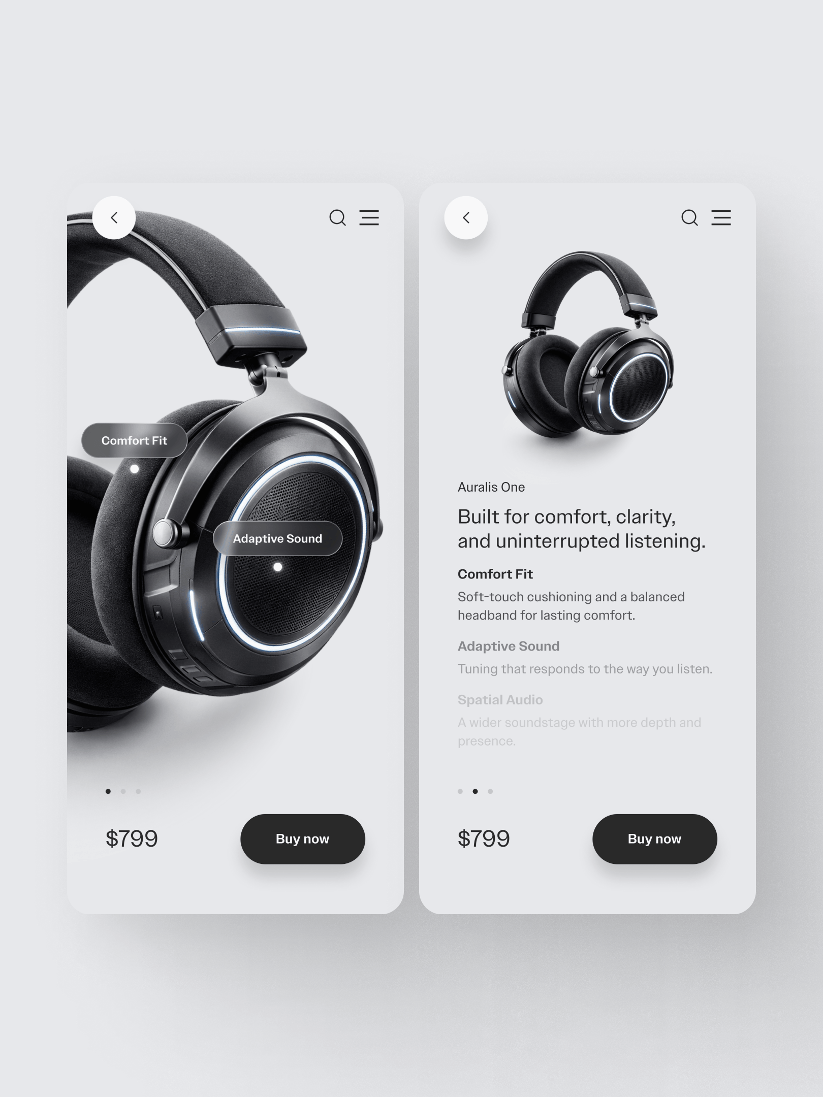 Comfortable over-ear headphones with adjustable sound and a sleek black design.