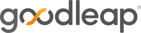 Goodleap logo with the letter "o" stylized as an orange swoosh within the lowercase gray text, reflecting smart finance options.