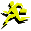 Yellow stylized figure holding a briefcase, symbolizing a swift maintenance plan in action, appears to be running against a black background with abstract accents.
