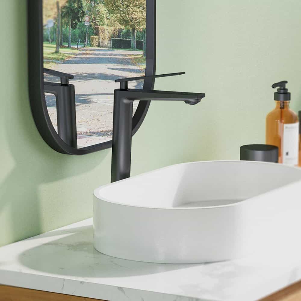 Bathroom vessel faucet with hollow handle - Gunmetal