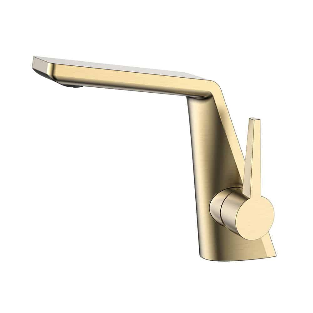 Brushed gold side lever basin tap - B625 01 30 1