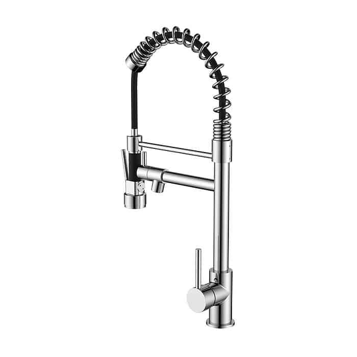 Chrome commercial kitchen faucet with pull down sprayer - K103 02 01 1 - 2