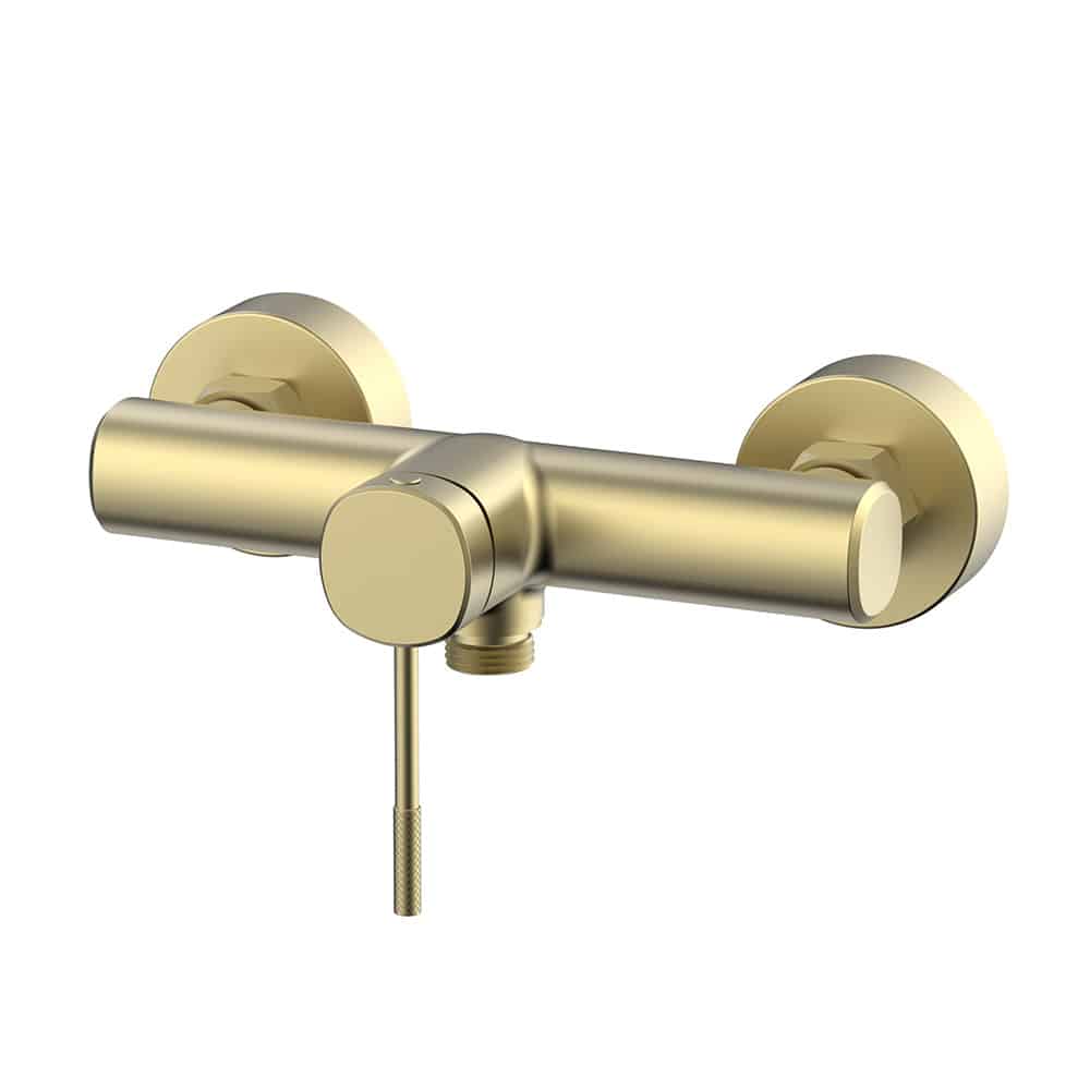 Brushed gold shower mixer with knurled handle - SO062 11 30 1