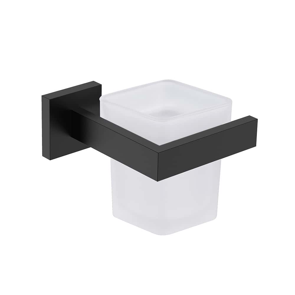 Stainless steel square style tumbler holder - A119 07 31 2 - matte black