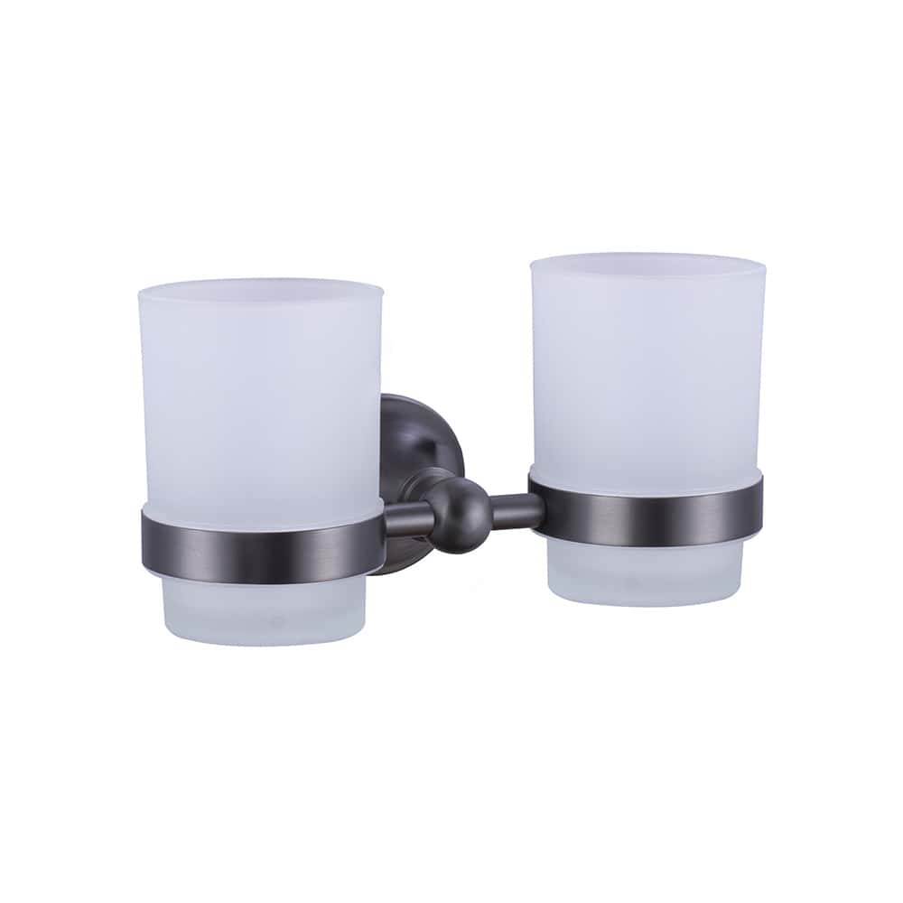 Stainless steel bathroom classic dual tumbler holder - A144 32 45 2 - gunmetal