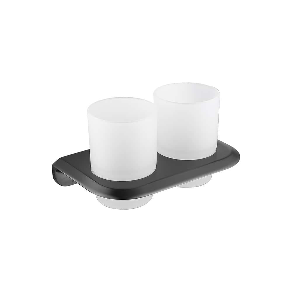 Zinc alloy bathroom modern dual tumbler holder - A153 32 45 7 - gunmetal