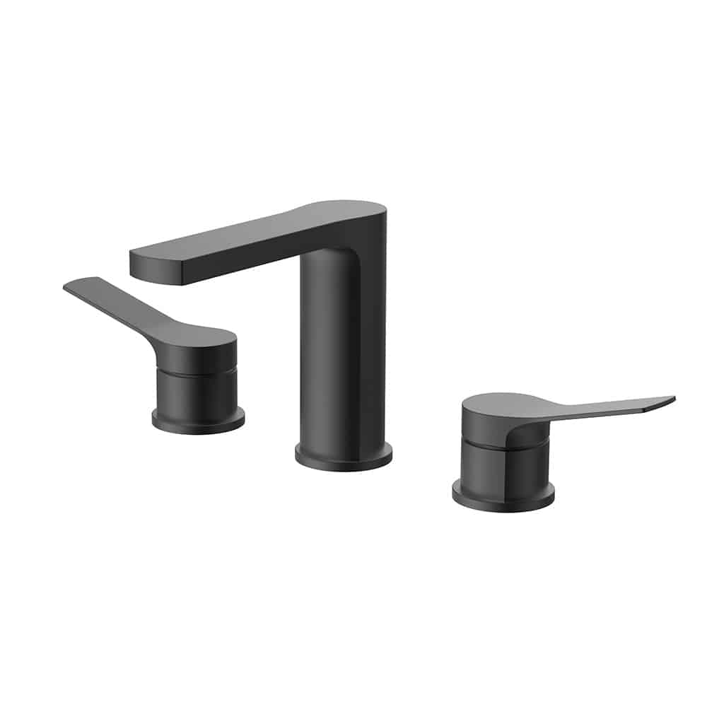 Stylish widespread basin faucet with broken line lever - B091 04 31 1 - matte black