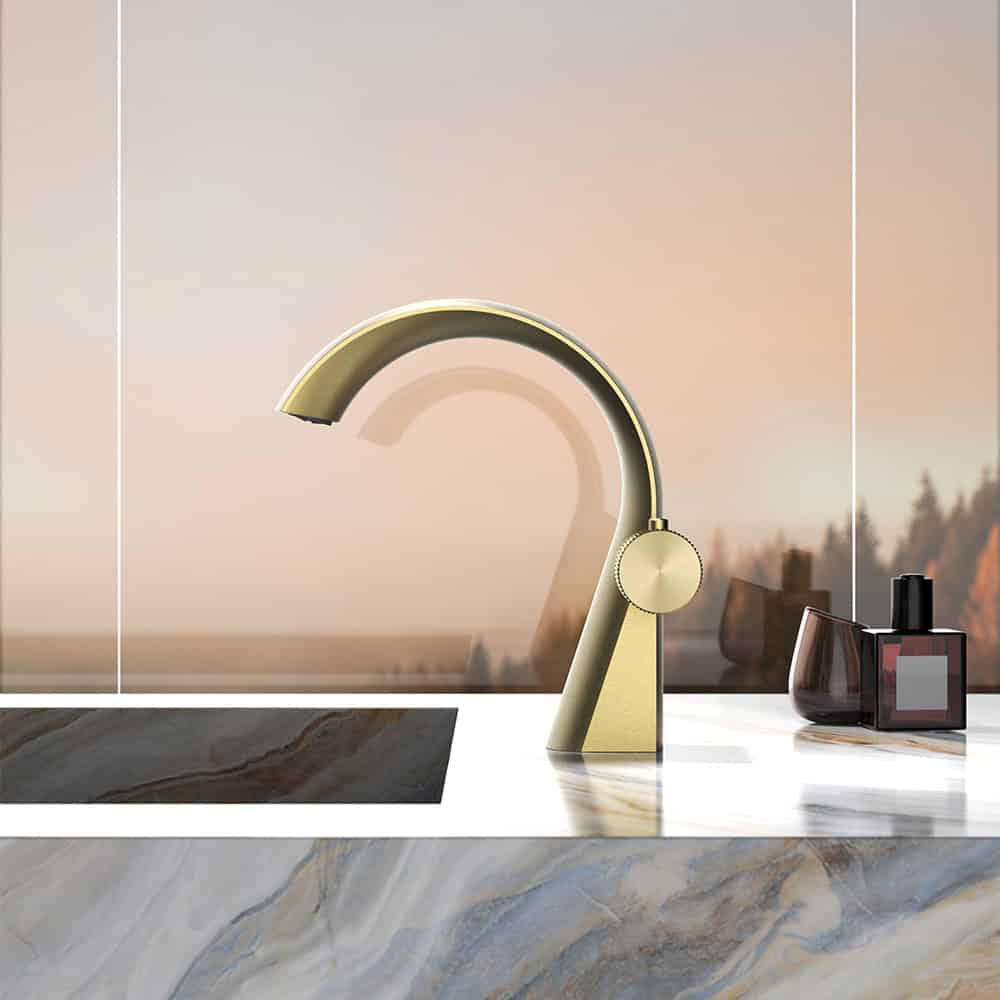 brushed gold basin faucet