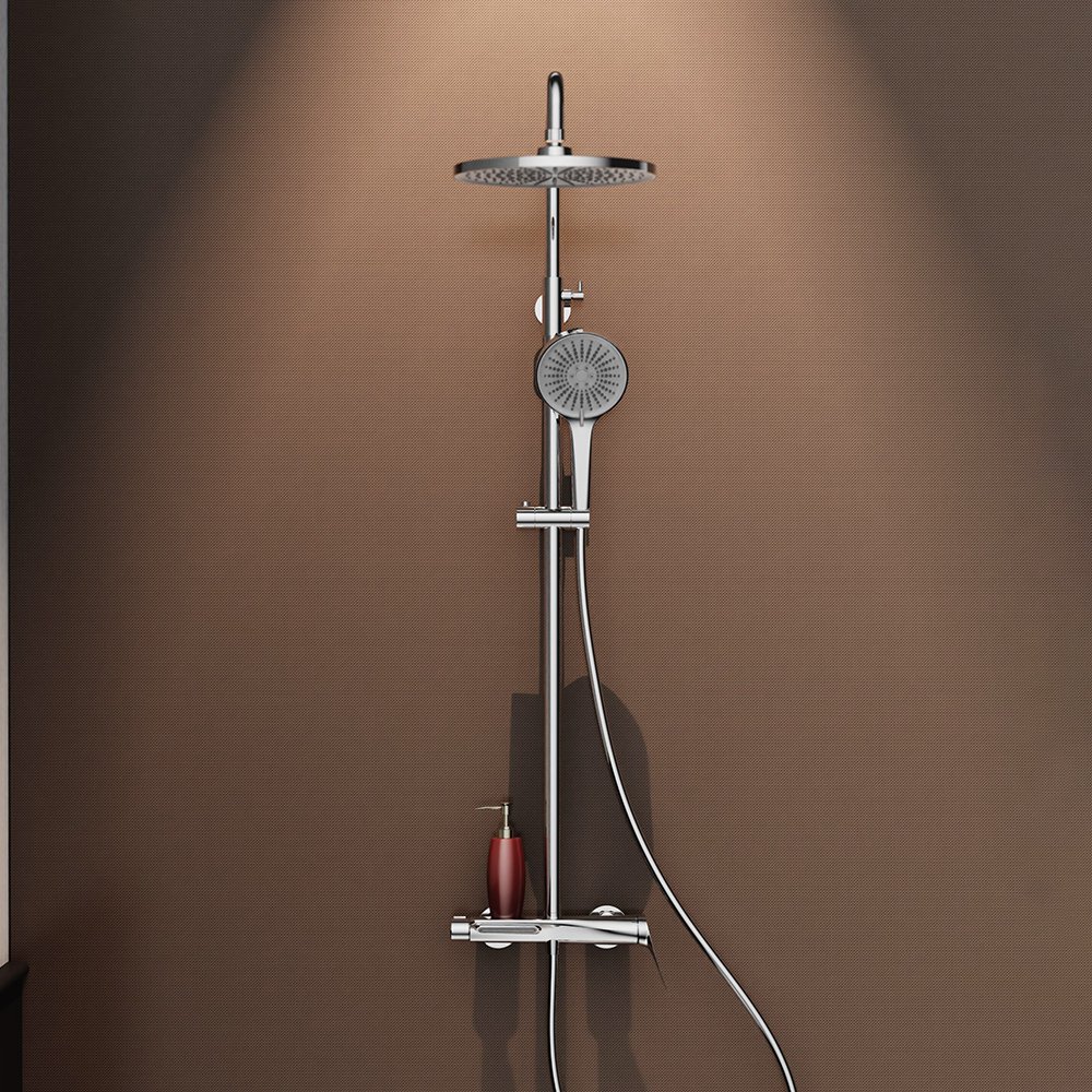 Brass shower system kit with built-in tub spout - SO025 13