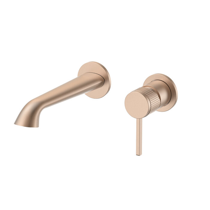 Rose gold Double Hole Single Handle Hidden Bathroom Mixer Tap With Knurled Design | B100628361