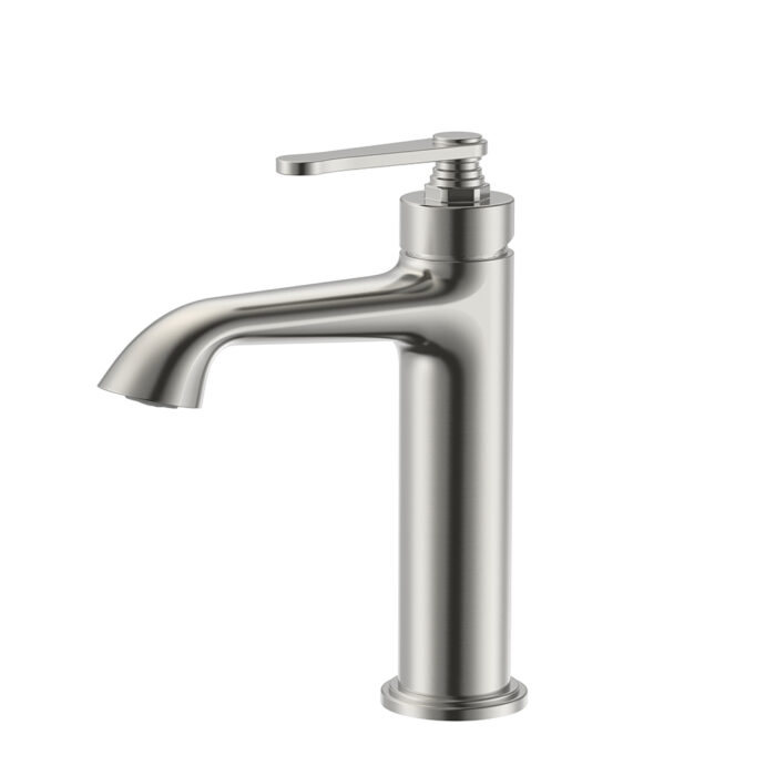 Brushed nickel Solid Brass Single Handle Bathroom Sink Mixer Faucet With Thread Design | B1006A01021