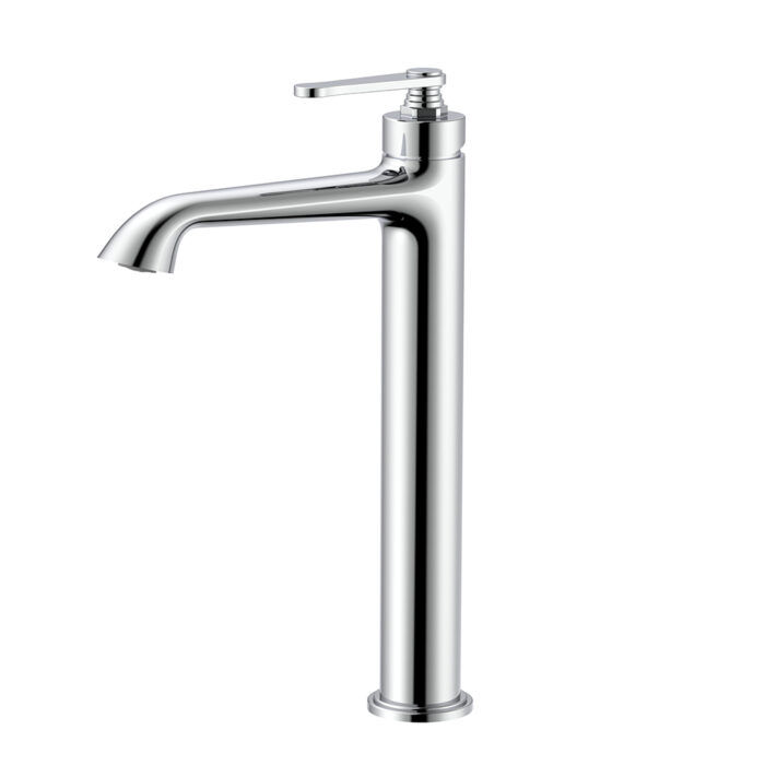 Chrome Single Handle Tall Bathroom Sink Mixer Tap With Spiral Pattern Design | B1006A02011