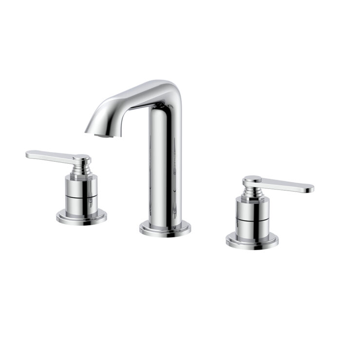 Chrome Two-handle Widespread Basin Faucet Thread Line Design | B1006A04011