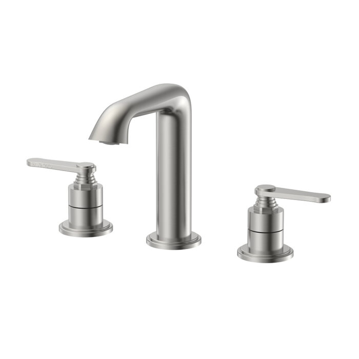 Brushed nickel Two-handle Widespread Basin Faucet Thread Line Design | B1006A04021