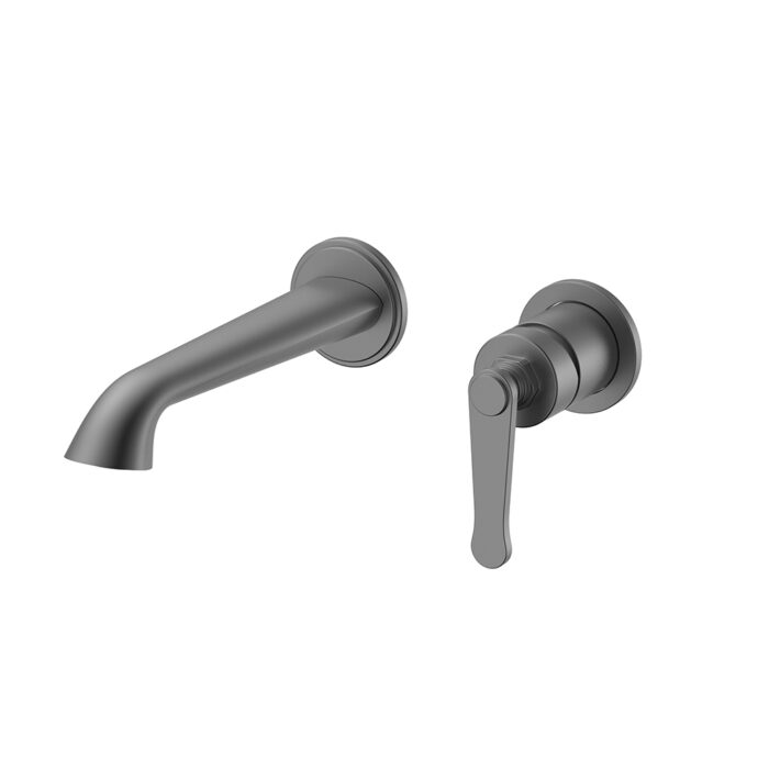 Gunmetal Single Handle Two Holes Concealed Bathroom Faucet With Thread Design | B1006A28451
