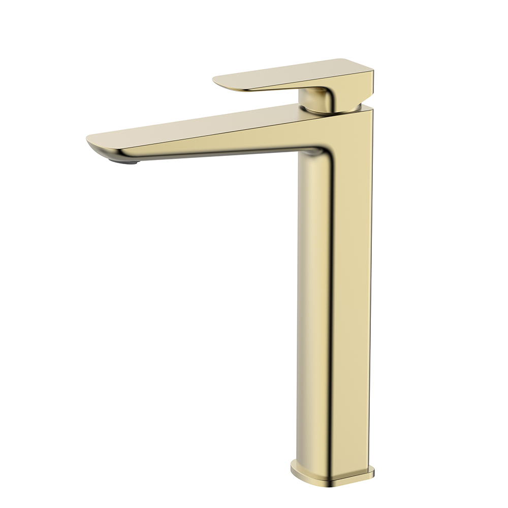 Brushed gold Tall Brass Bathroom Sink Tap With Single Handle design | B100702431