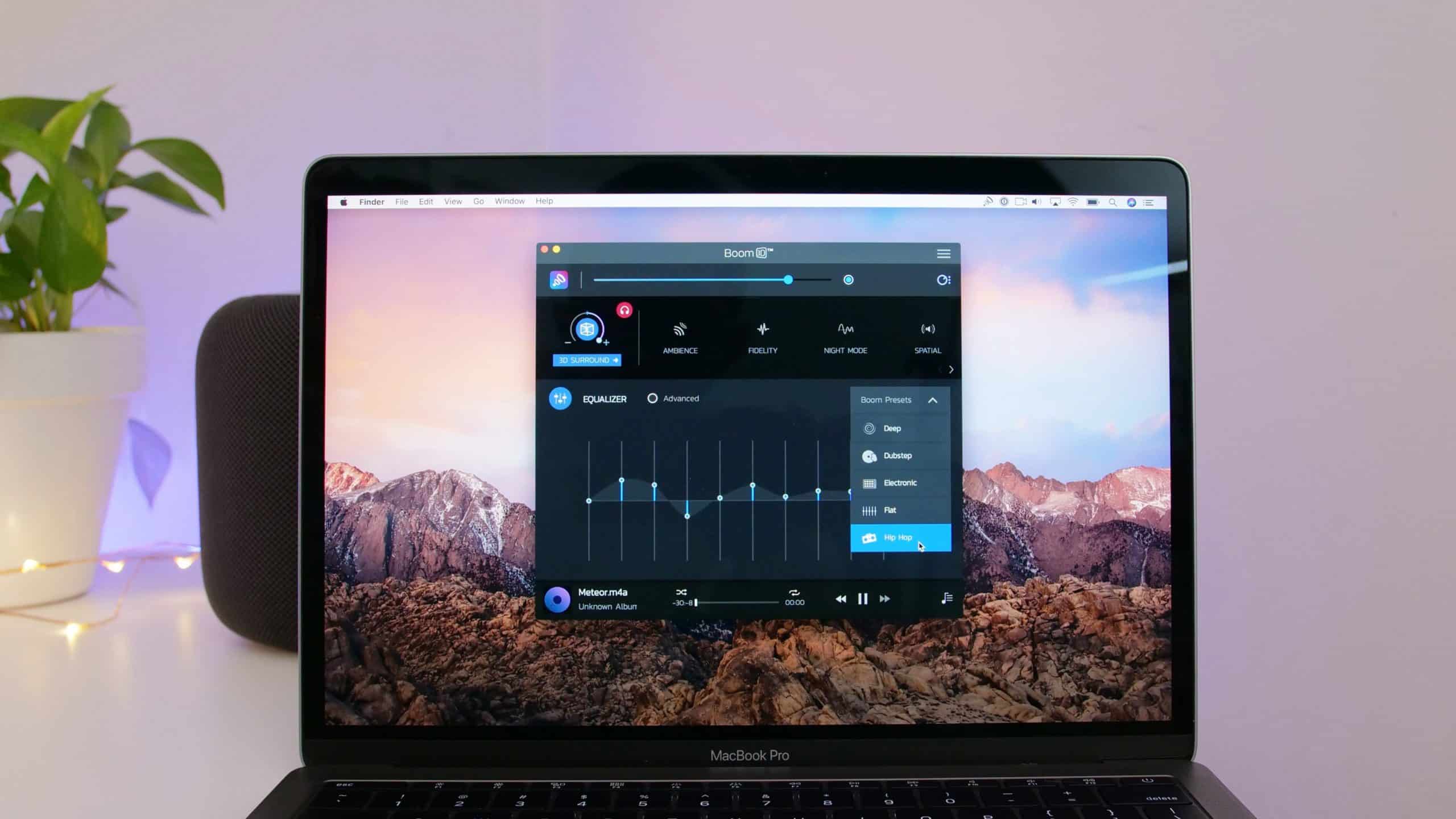 Programmet Boom 3D i en MacBook Pro