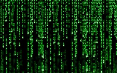 Matrix rullande kod som skärmsläckare