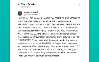 Trump anklagar Bruce Springsteen och Beyonce för att ha fått betalt för att stödja Kamala Harris