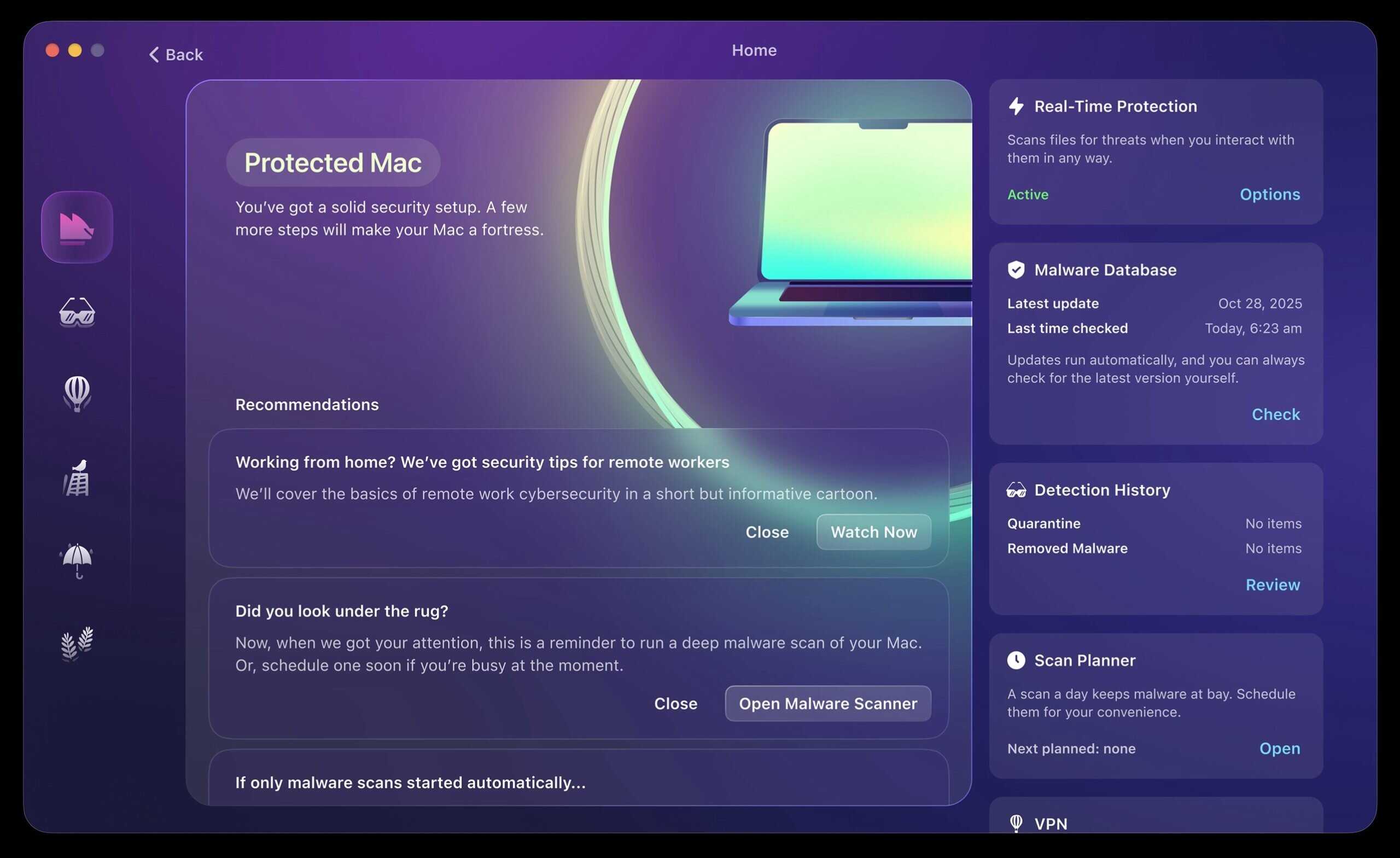 Skyddad mac säkerhetsprogramvara, antivirus för Mac, malware scanning, cybersäkerhet för Mac, Macken Mac-säkerhetslösning.