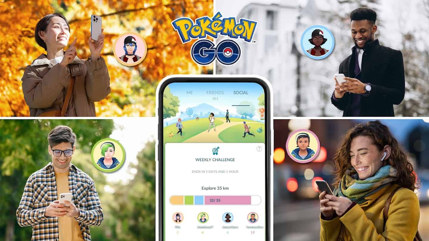 Pokémon GO mobilspel som passar alla åldrar, utomhusaktivitet och gemenskap.