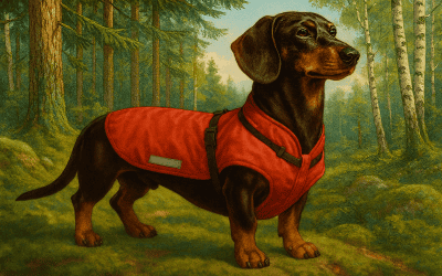 Slut på regnvägran: Täcket som fick taxen Puck att acceptera dåligt väder