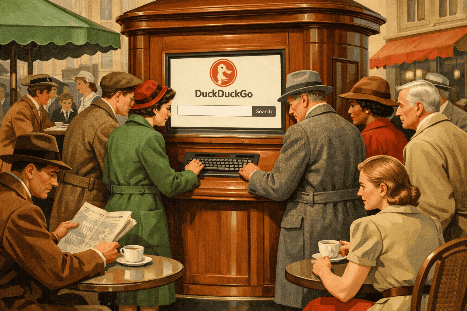 DuckDuckGo sökmotor, digital marknadsföring, modern sökteknologi, internet sökning, online integritet, säker internetsökning, webbsökfunktioner, användarvänlig sökmotor, personligt anpassad sökning, högkvalitativ sökalgoritm.