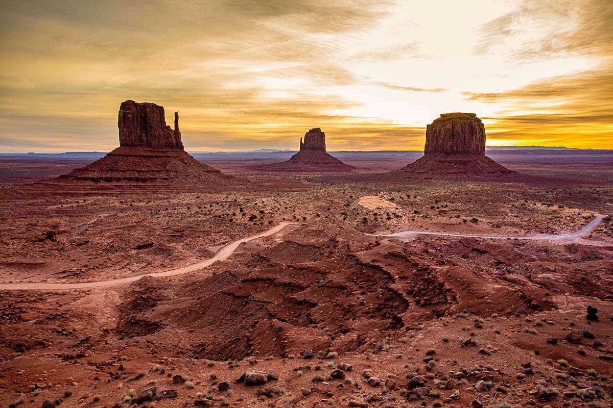 Monumenti Valley Panorama Della Riserva Navajo Dine'