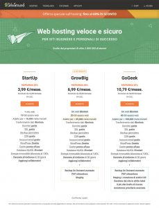 piani tariffari hosting wordpress siteground