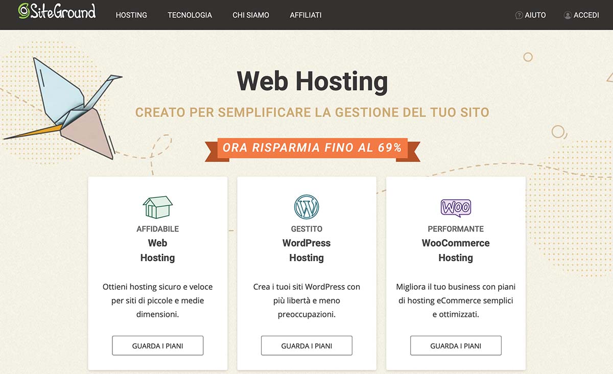 hosting wordpress di siteground