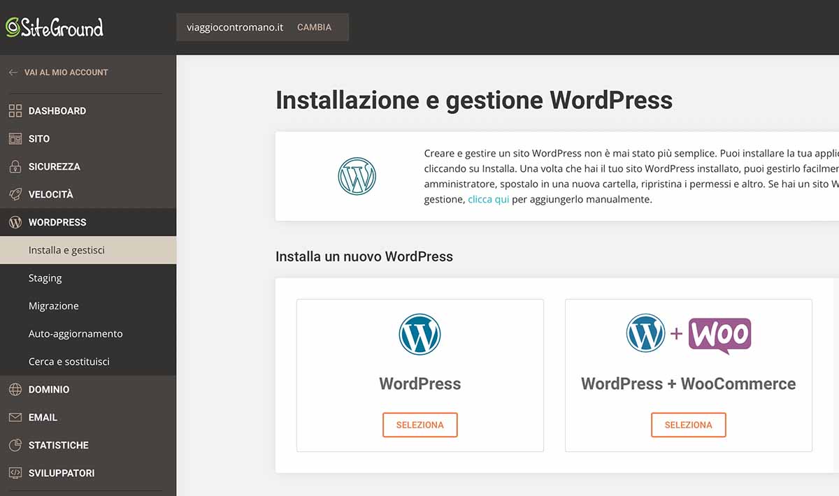 installare wordpress