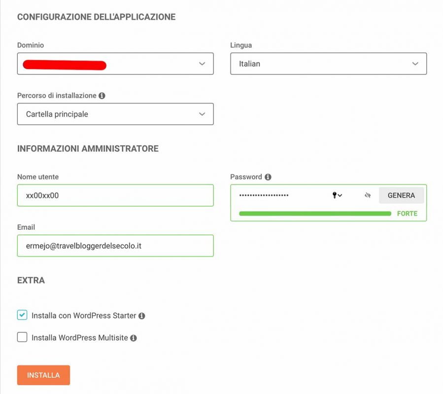 installazione wordpress 2