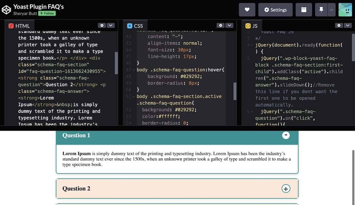 Faq di yoast - personalizzazione