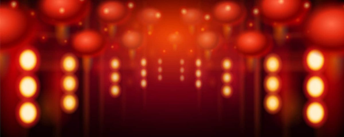 Lanterne cinesi rosse per la festa di Primavera