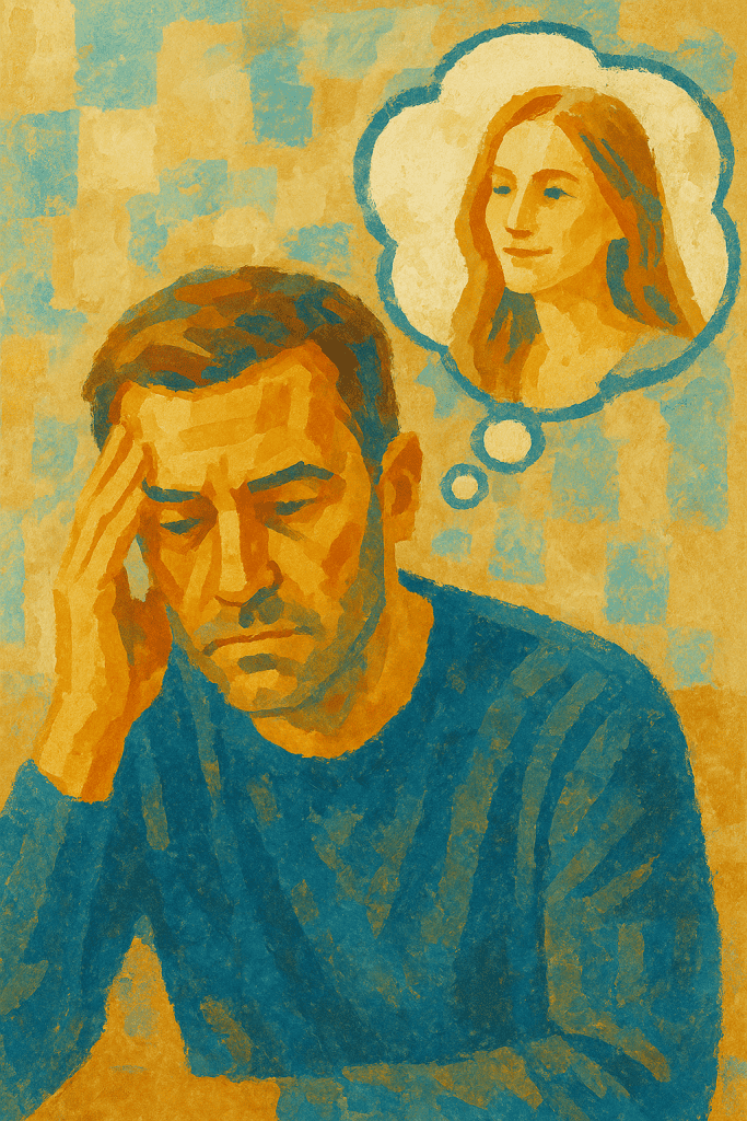 un uomo pensa alla propria amante